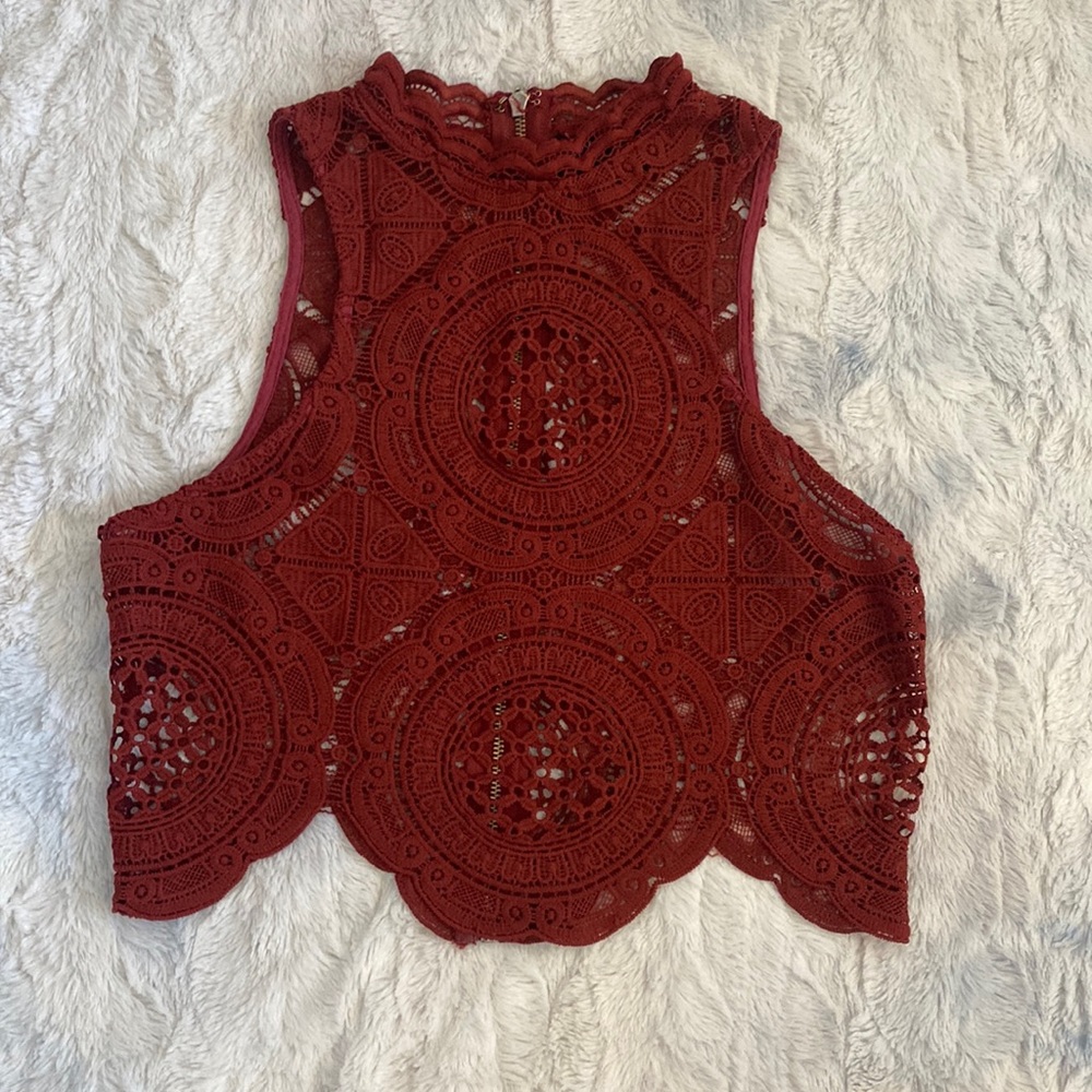 Large see through crop top